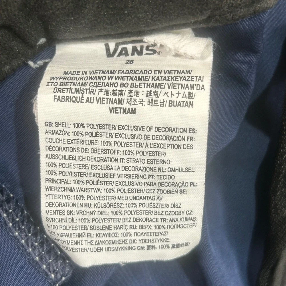 Vans measurements waist